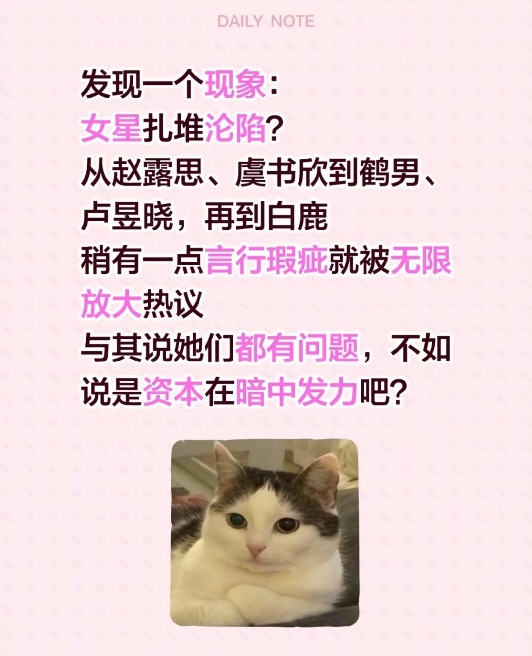 白鹿是很多人骂吧，其他感觉都没怎么看到，就白鹿天天出现在我的手机里。。。。。。半
