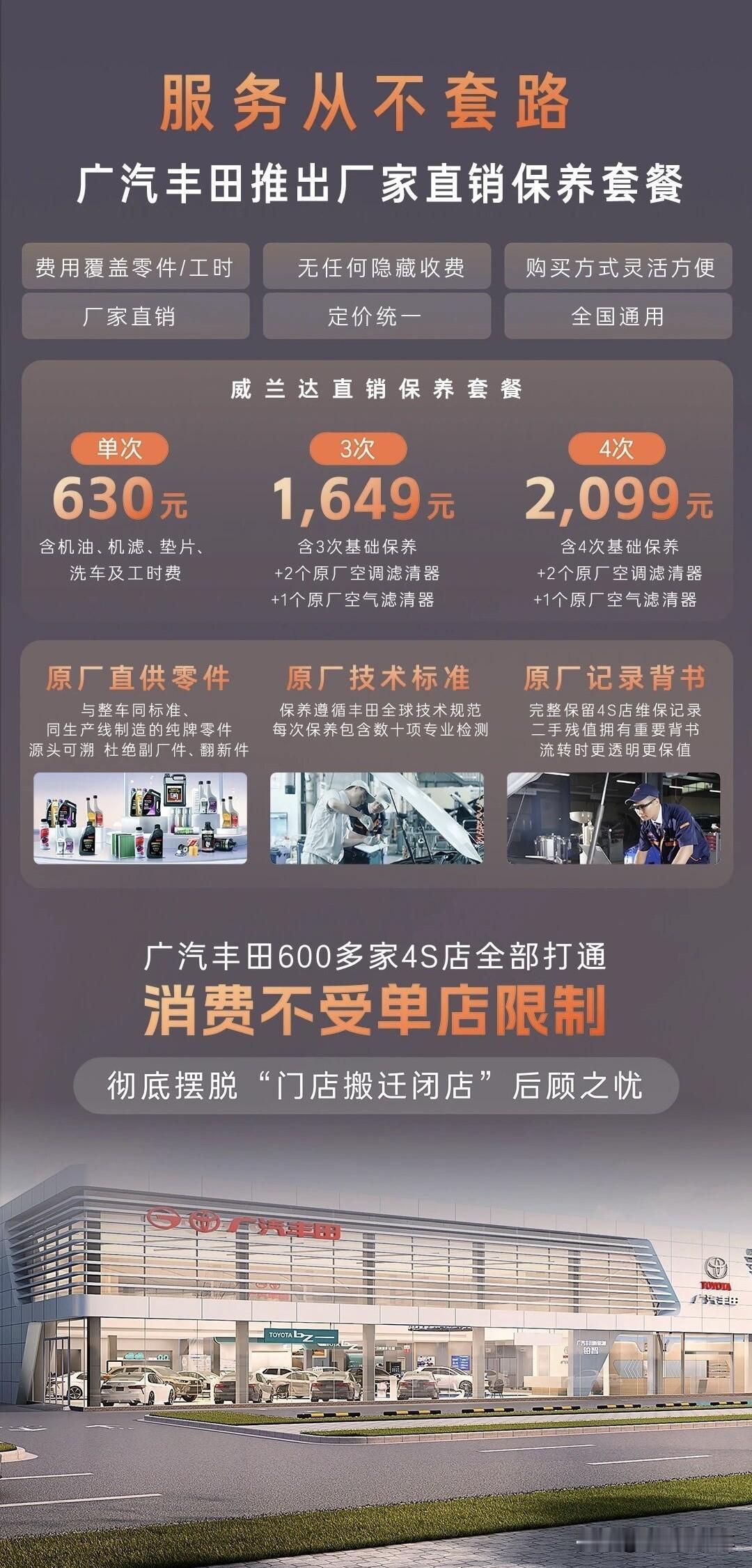 买车还得选大厂！广汽丰田发布厂家直销保养套餐，单次630元
广汽丰田这次要直面行