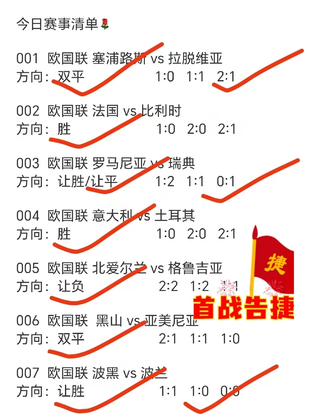 昨天欧国联直接红透半边天！🎉首战告捷太舒服了，跟着看的兄弟们肯定乐开花！今天继