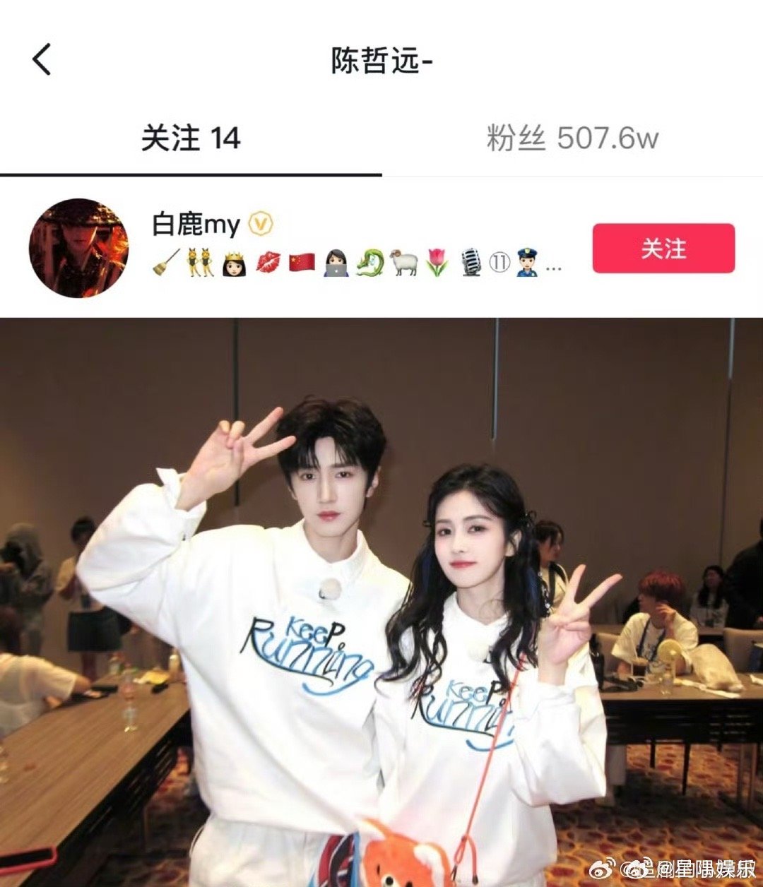 白鹿陈哲远这是要合作新剧吗 