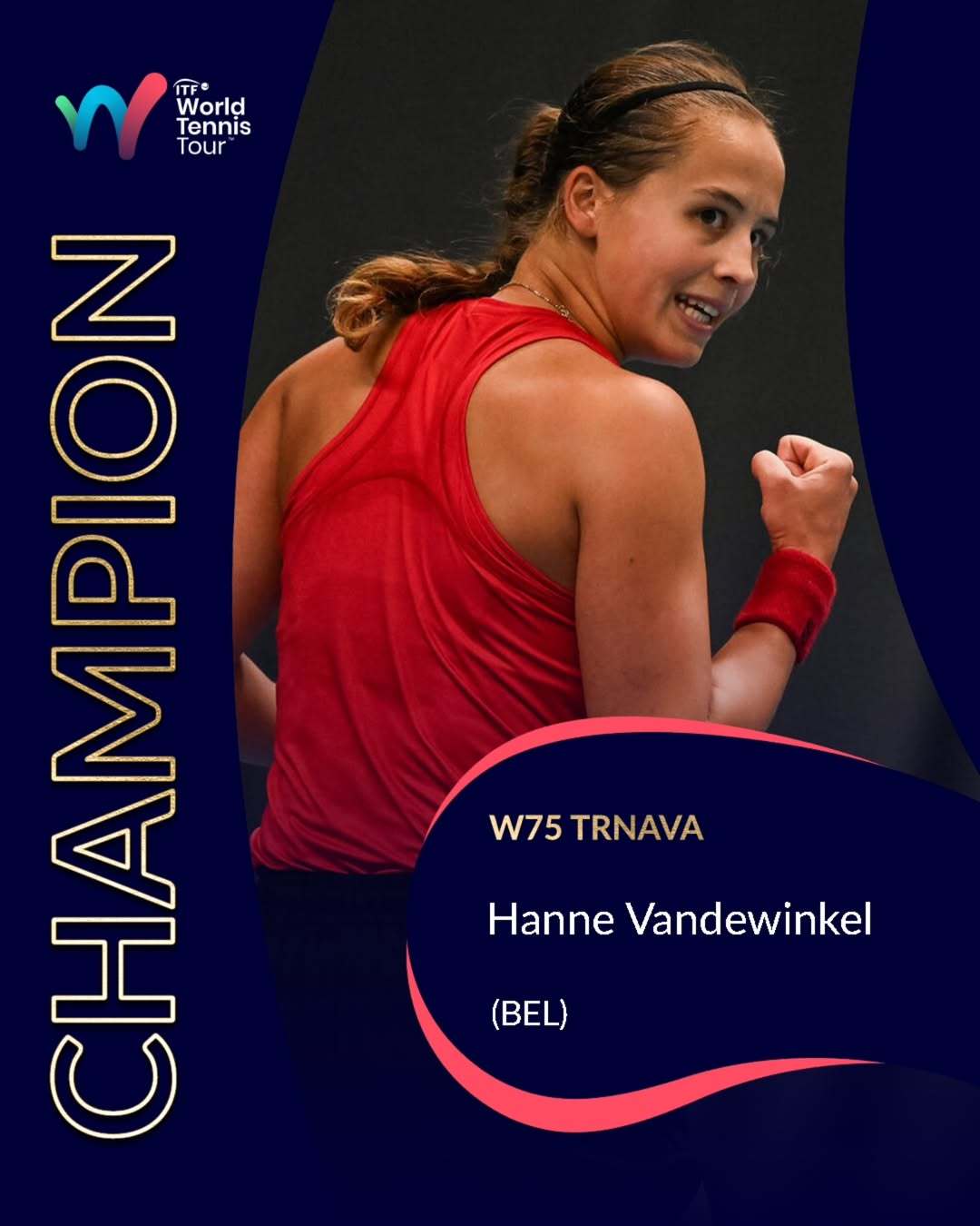 汉娜·范德温克尔在W75特尔纳瓦站赢得冠军🏆她在决赛中以7-6(1) 6-1击