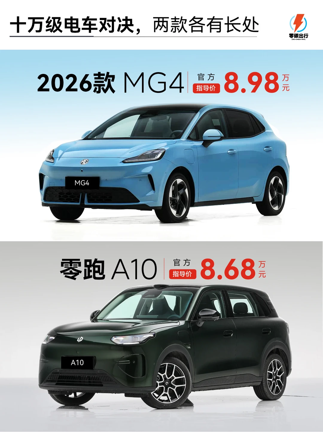 10万以下，MG4和A10怎么选？