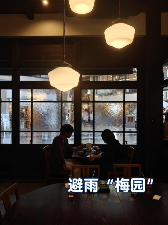 京都，“梅园”避雨