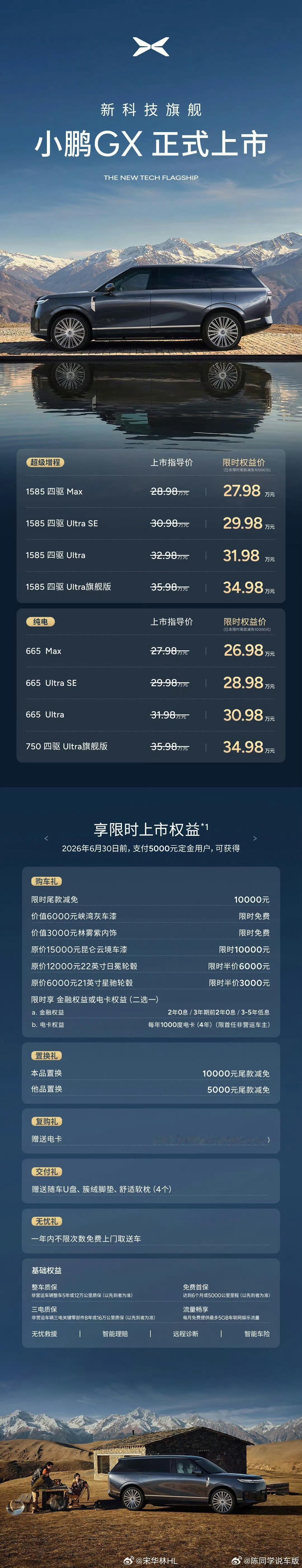 小鹏GX今日上市！全系四个配置，八款车型，指导价27.98-35.98万元【MA