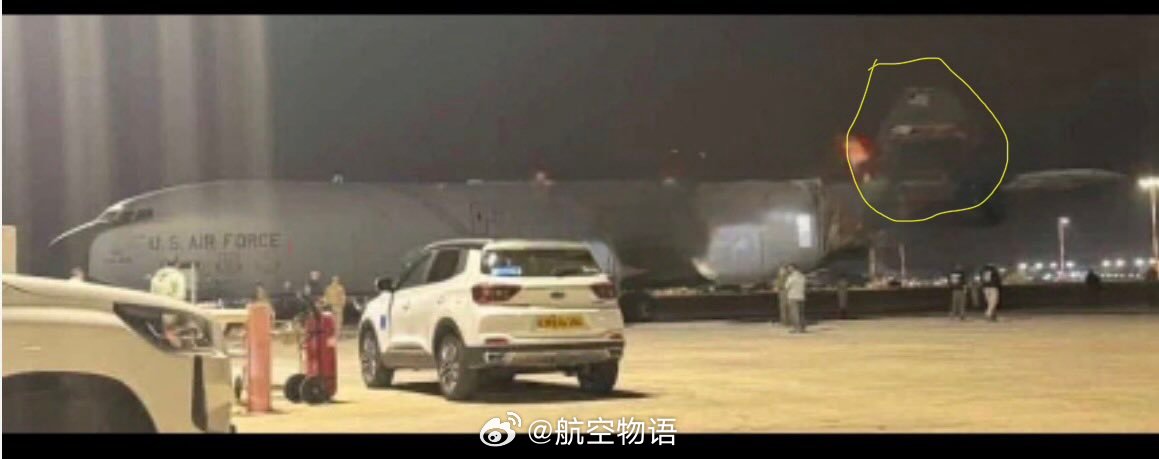已经有人拍到了另一架受伤返航以色列的美国空军KC-135空中加油机，虽然不是很清