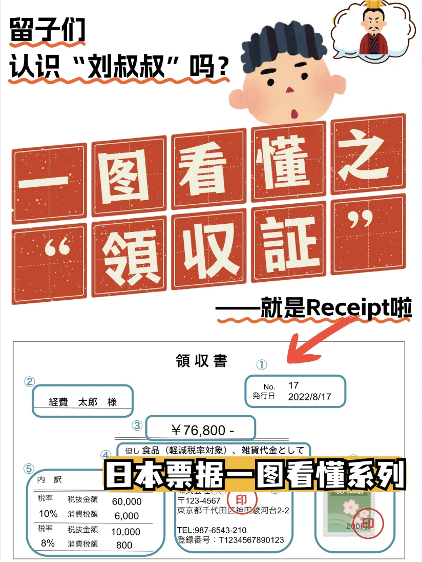 刘叔叔长啥样？一图看懂日本消费凭证 🎫