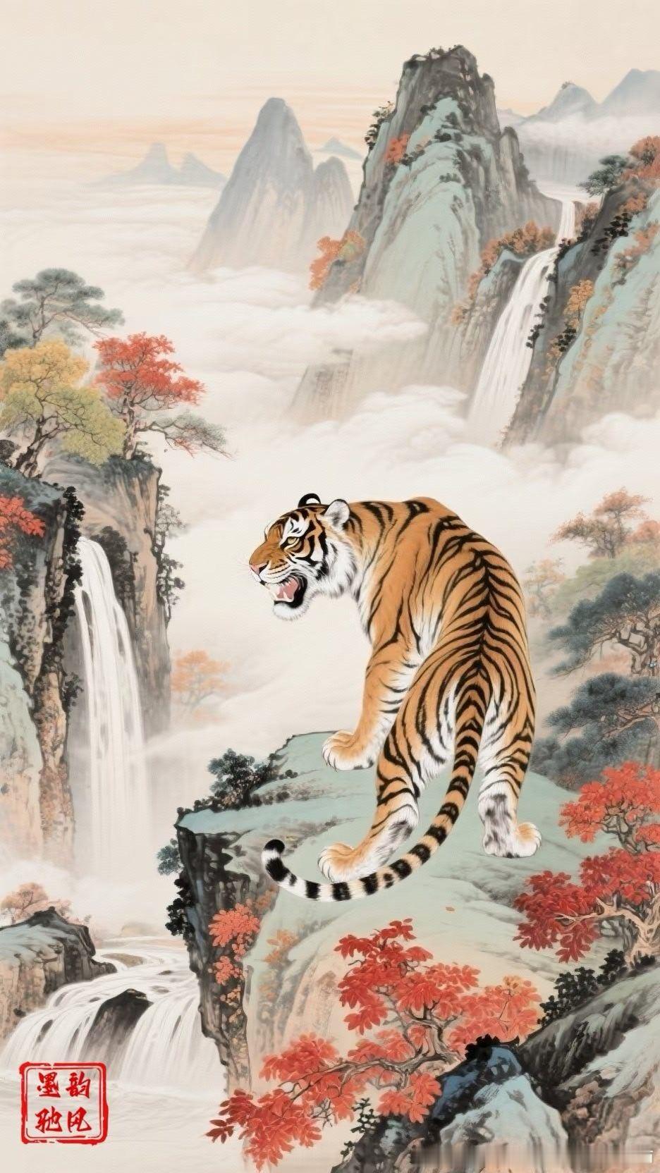 虎啸山林。 