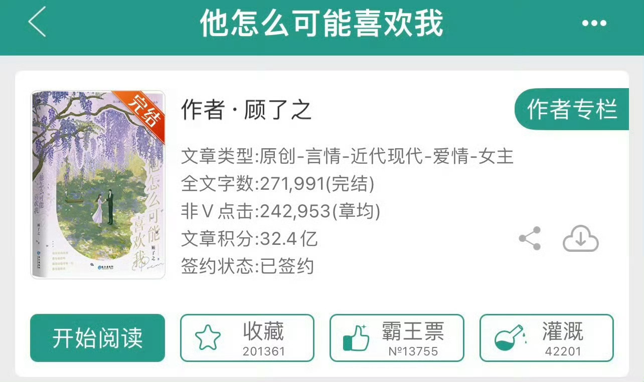 小说推荐：《他怎么可能喜欢我》 作者:顾了之简评：甜美女秘书vs腹黑男总裁，久别
