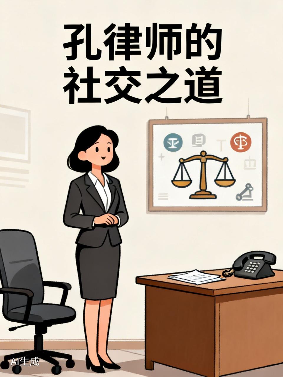 孔律师生性开朗活泼，可谓天不怕地不怕。只要是她认定的有利人脉资源，便会不遗余力地