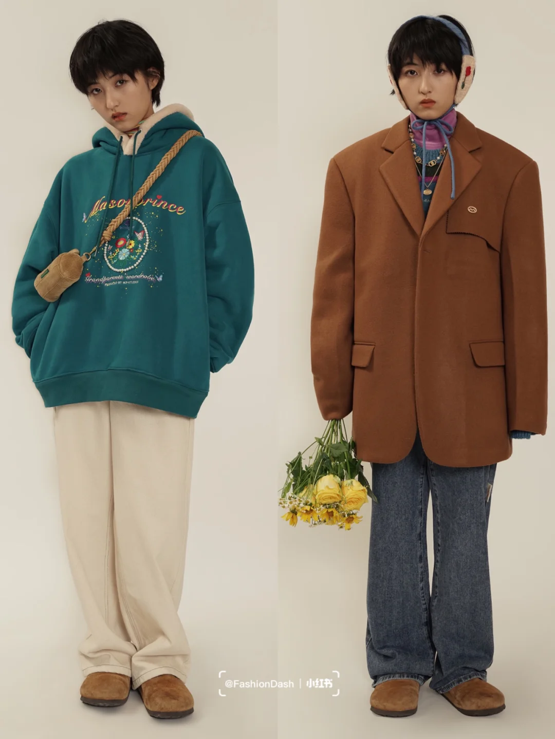 张子枫&彭昱畅秋冬穿搭，日系复古风格！