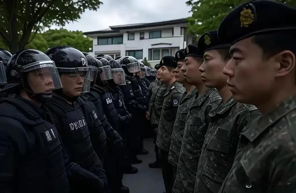 动手啊，怎么不动手呢？
泡菜国真不行，一到关键时候就怂！
青瓦台的大门口，韩国的