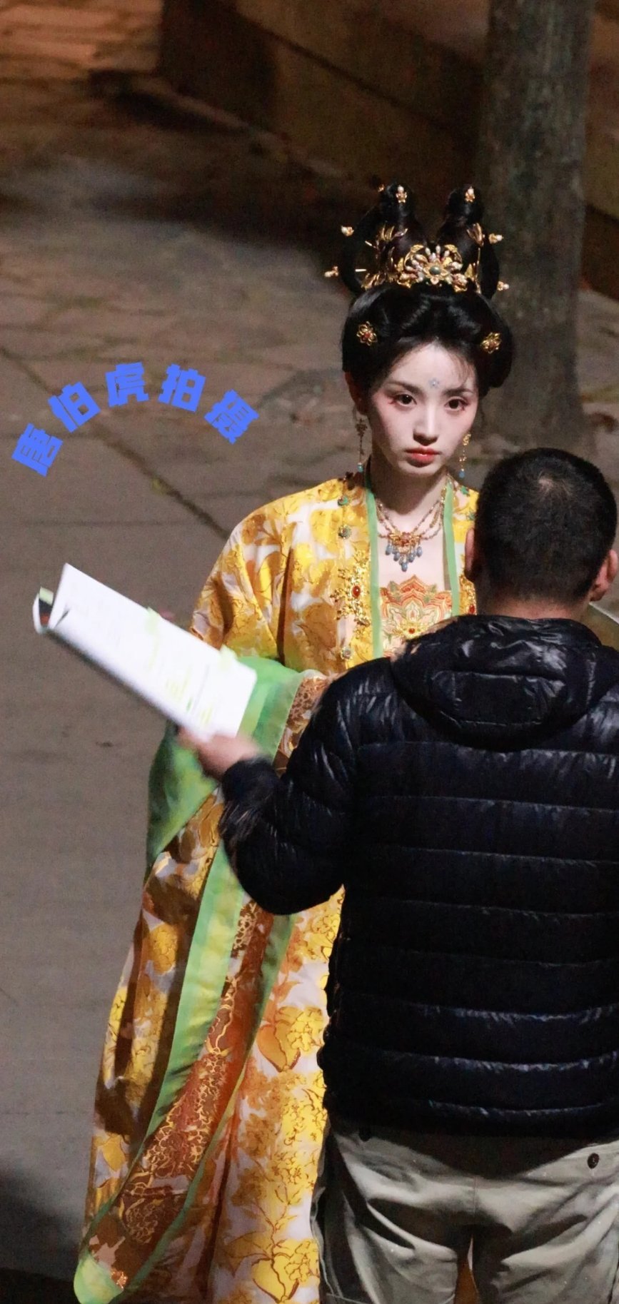 《子夜归》田曦薇路透，今晚造型很富贵 ​​​