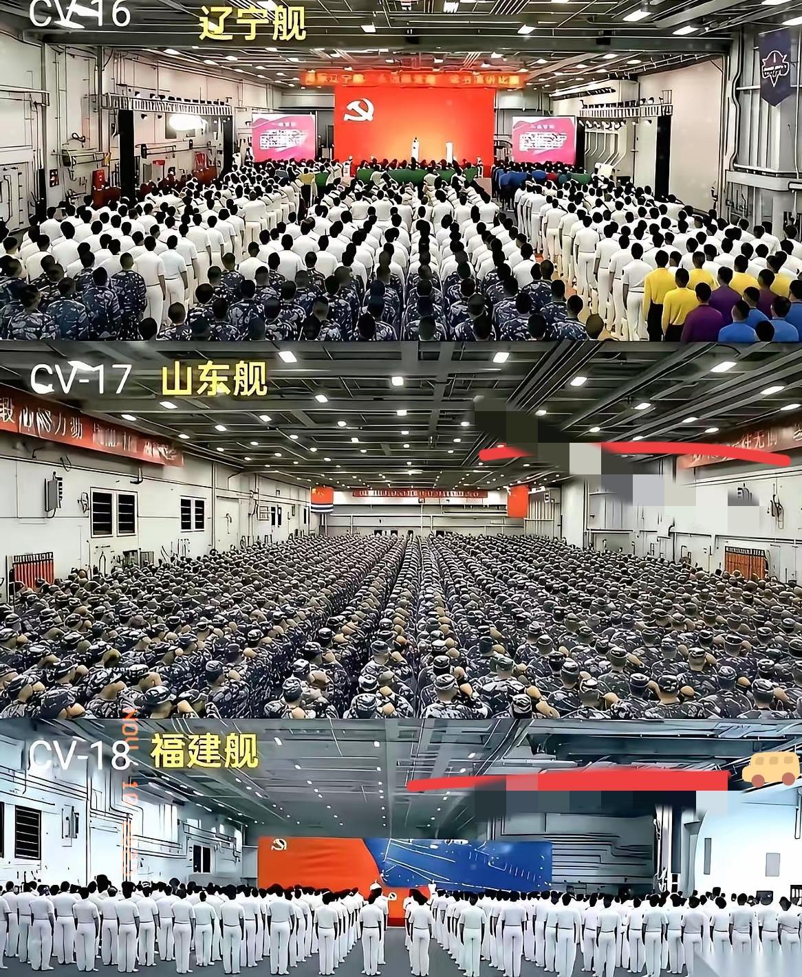 福建舰，不是一艘船，是座海上移动的城市。
三千多号人，每天光是“干饭”这一个问题