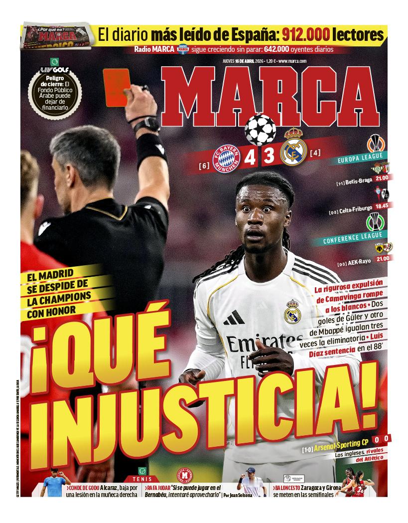 皇马 《马卡》真不公平对卡马文加严厉的红牌打垮了皇马居莱尔的梅开二度和姆巴佩的进