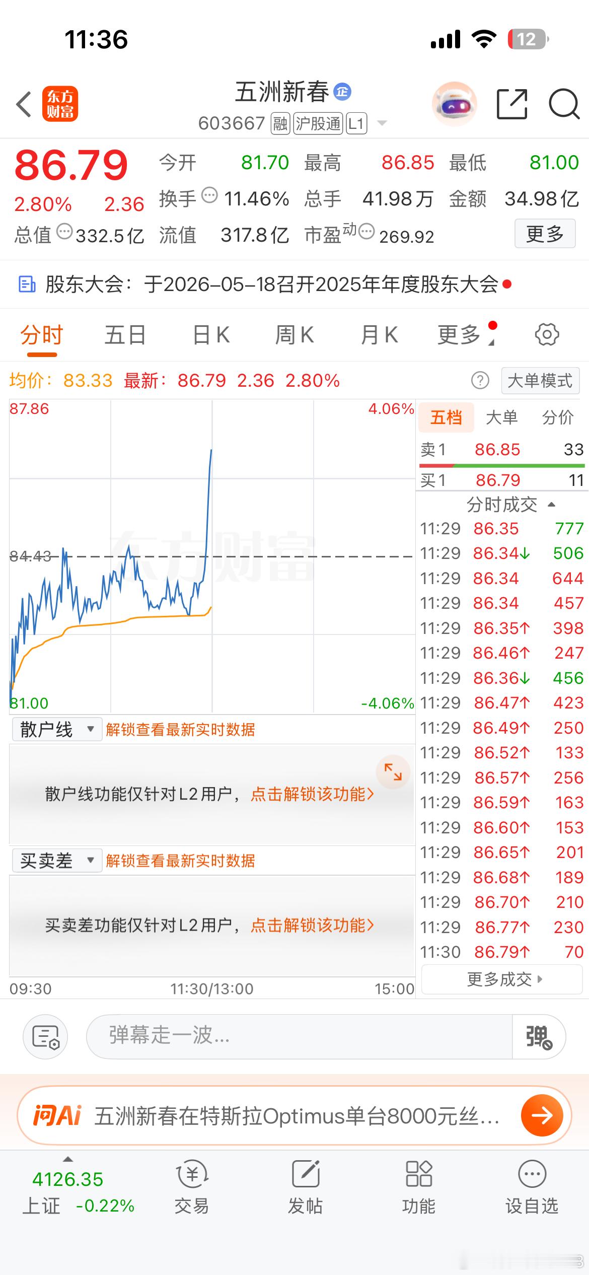 周四操作的五洲周五加仓冲板！今日再度发力，这边拉升太爽了！耐心持有！ 