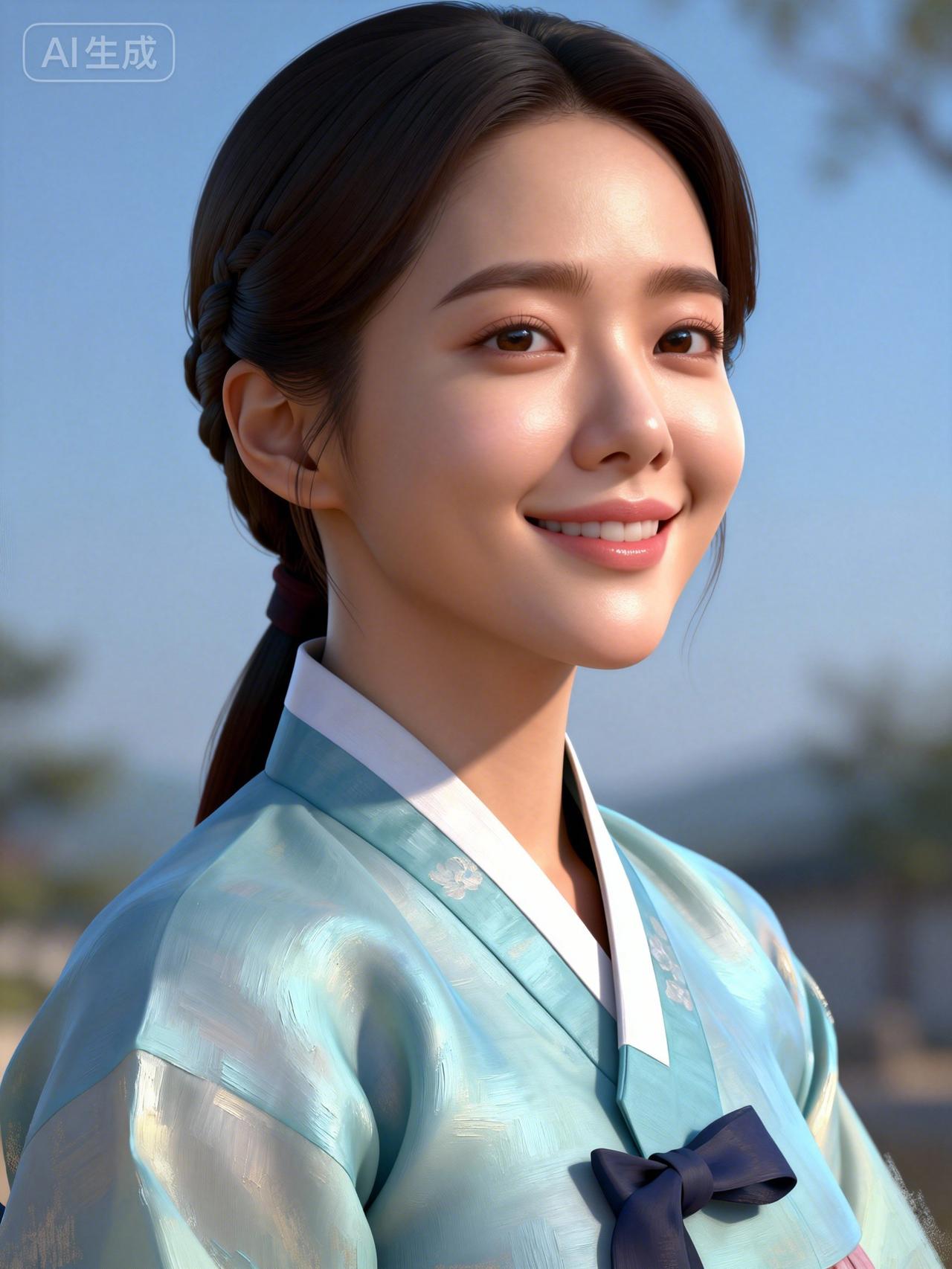 温柔微笑，古风汉服，AI生成，唯美古风，美女心满满