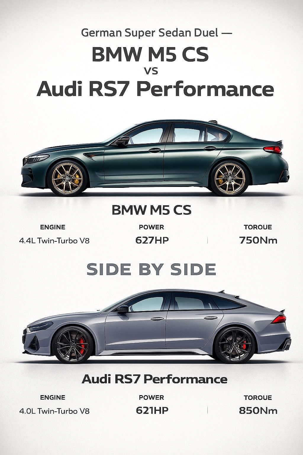 奥迪RS7 vs 宝马M5 这俩车你更喜欢谁？ 