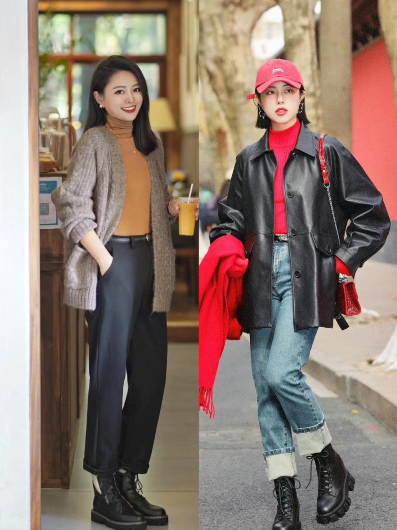 初冬流行的“九分裤+马丁靴”，时髦显高又保暖，更适合小个子
初冬流行穿搭“九分裤