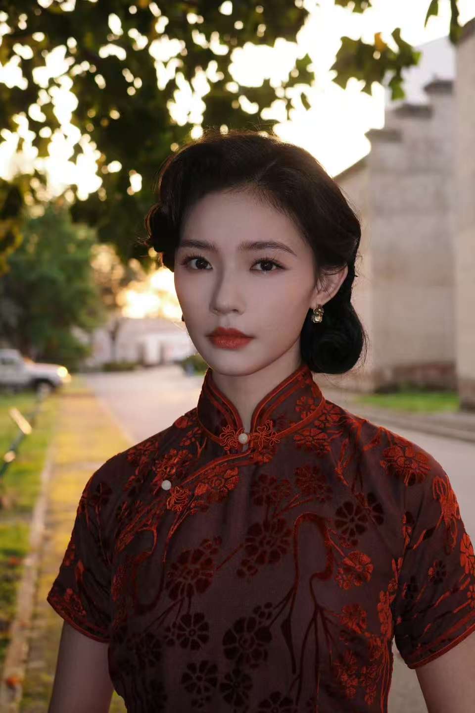 林允红旗袍林允旗袍存货林允旗袍存货，好美，[可爱] ​​​