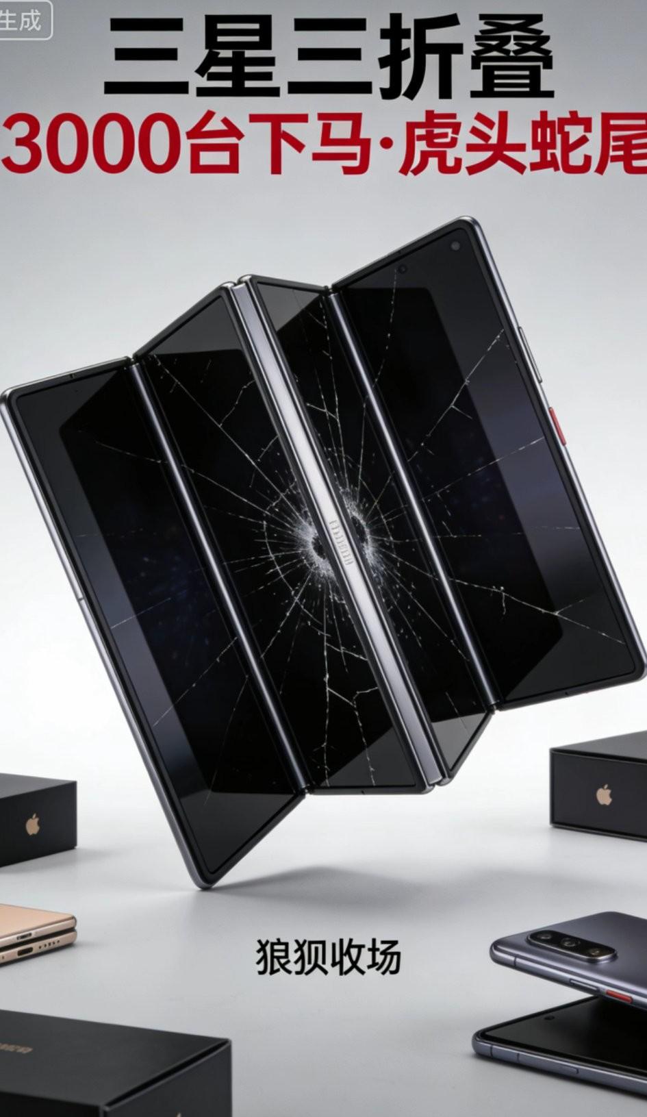 华为三折叠（Mate XT/XTs）全球累计出货/激活约50万台！[大笑]三星匆