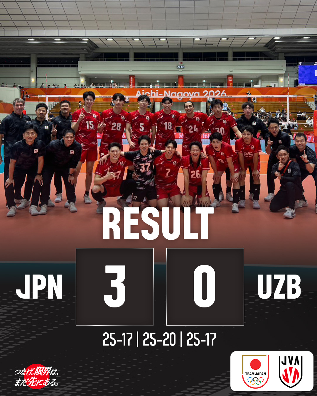 -【2026爱知名古屋亚运会男排小组赛-A组】日本🇯🇵3-0乌兹别克斯坦🇺