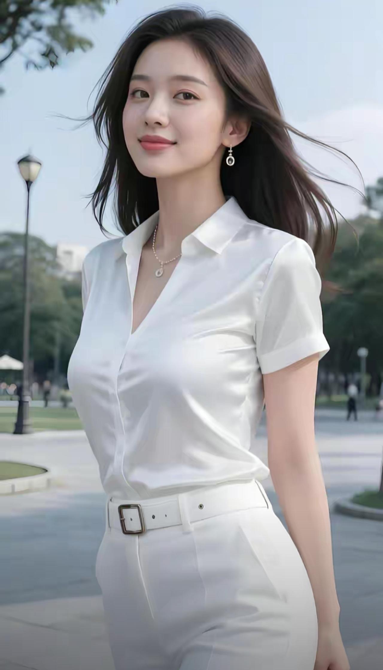 纯白色装扮