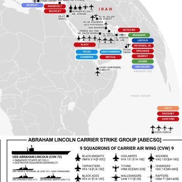 美军在约旦摆了30架F-35和36架F-16。 
林肯号航母上还有10架F-35