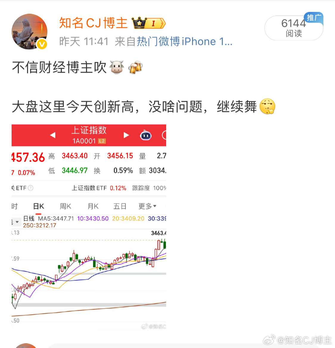 奇怪的事情发生了[doge]指数大涨，不赚钱[哈哈][哈哈][哈哈] ​​​