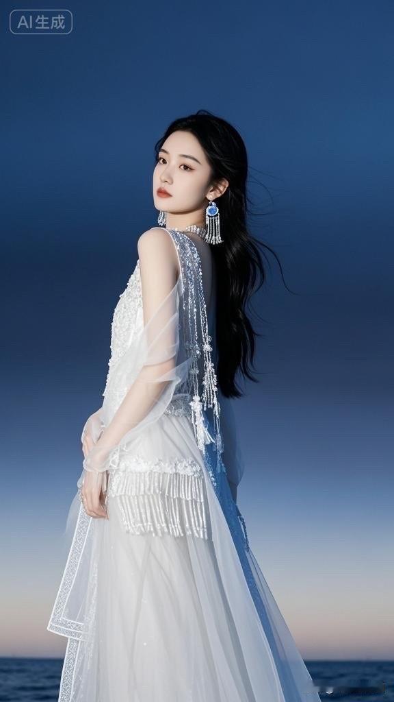 梦幻古风美人，一袭白衣，宛如仙子降临。