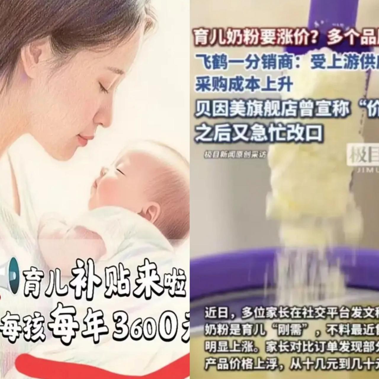 新生儿父母要哭了

原本以为国家一年给的3600元

可以够孩子买奶粉了，没想到