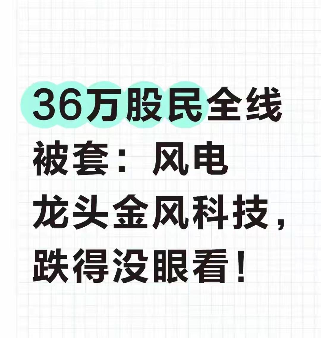 昨天还非常悲观，我的金风科技36万股东都被埋在里面了，但是我相信里面也有大股东也