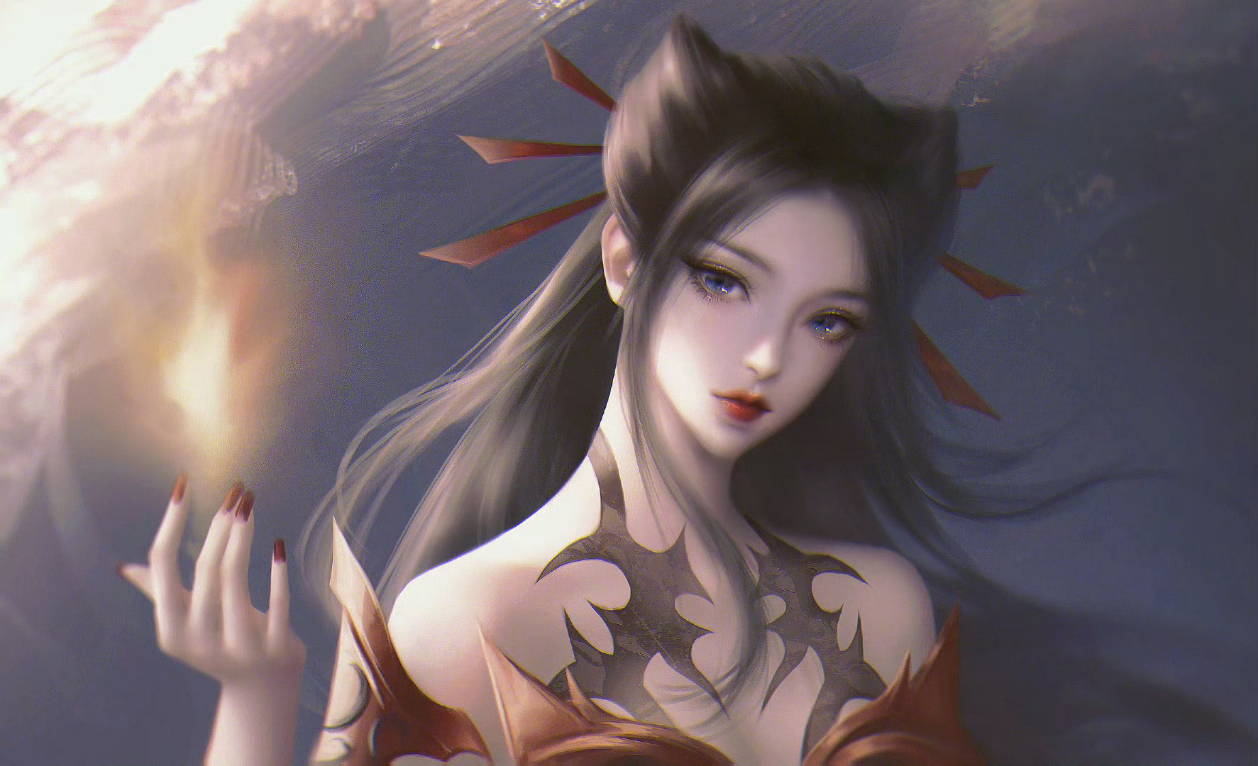 焰灵姬1124生日快乐 天行九歌焰灵姬朱雀 焰灵姬赤袂含光映晚霞，青丝绰约韵如花