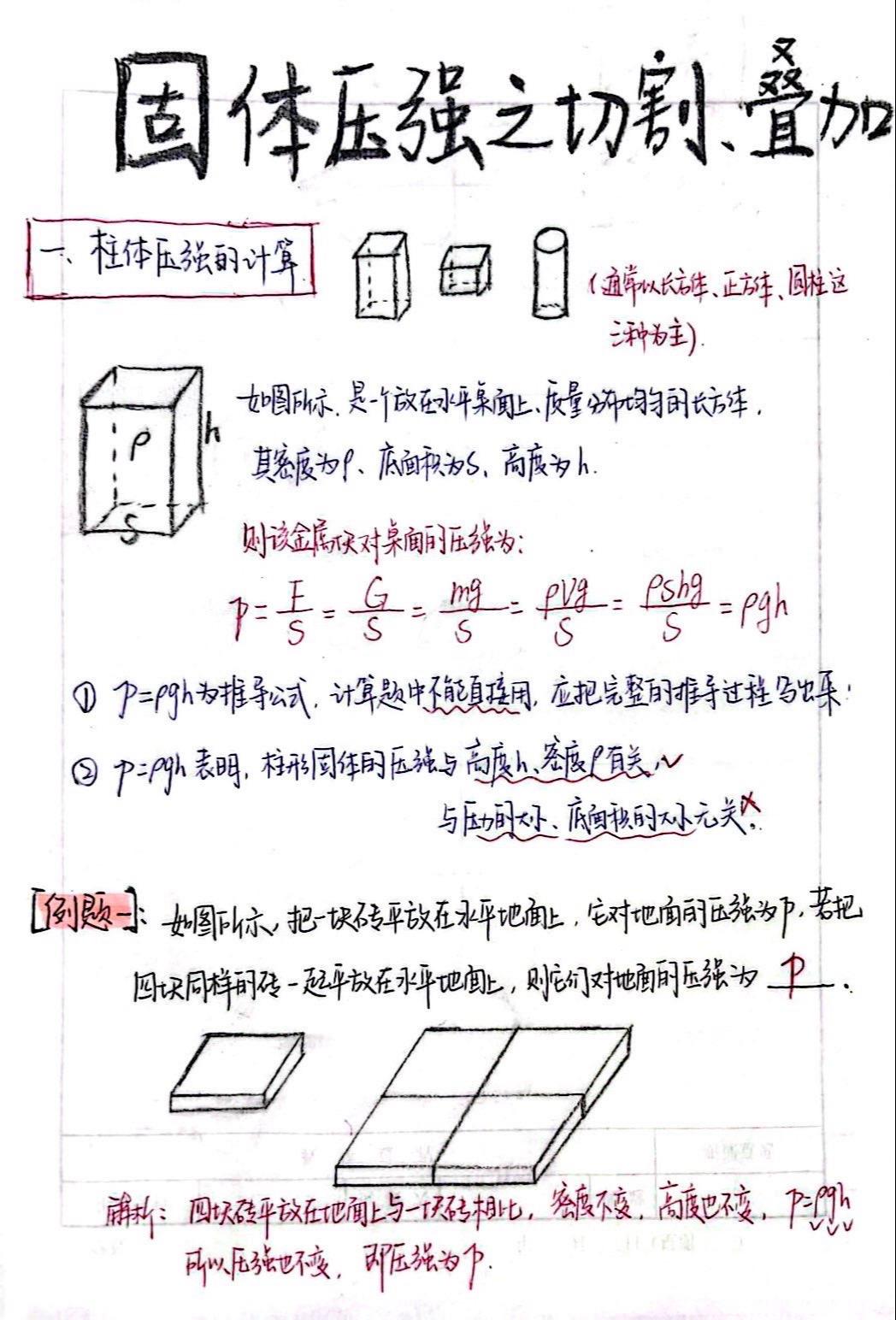 八下物理压强之切割叠加。