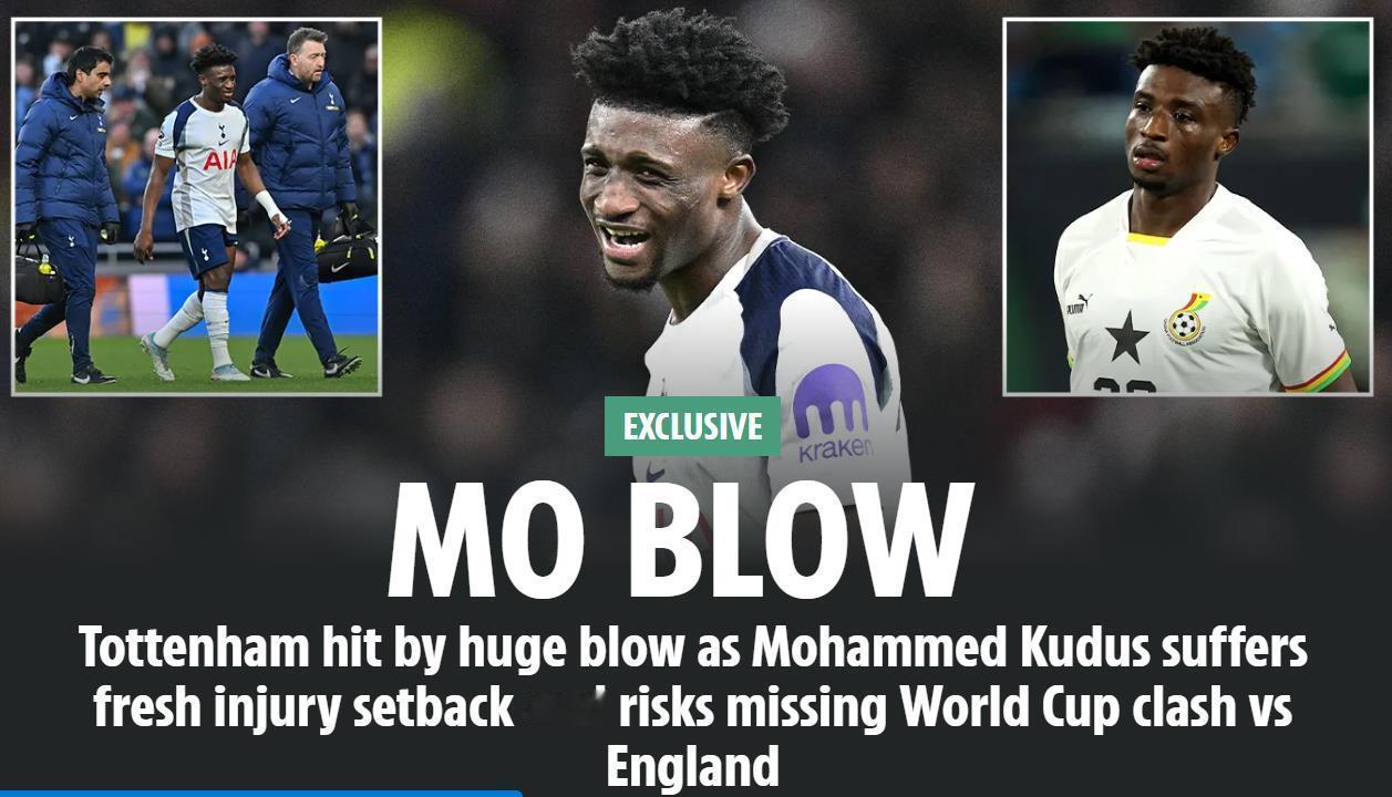 热刺又遇到坏消息！英国多家媒体以及热刺跟队记者确认，热刺去年夏天花费了5500万