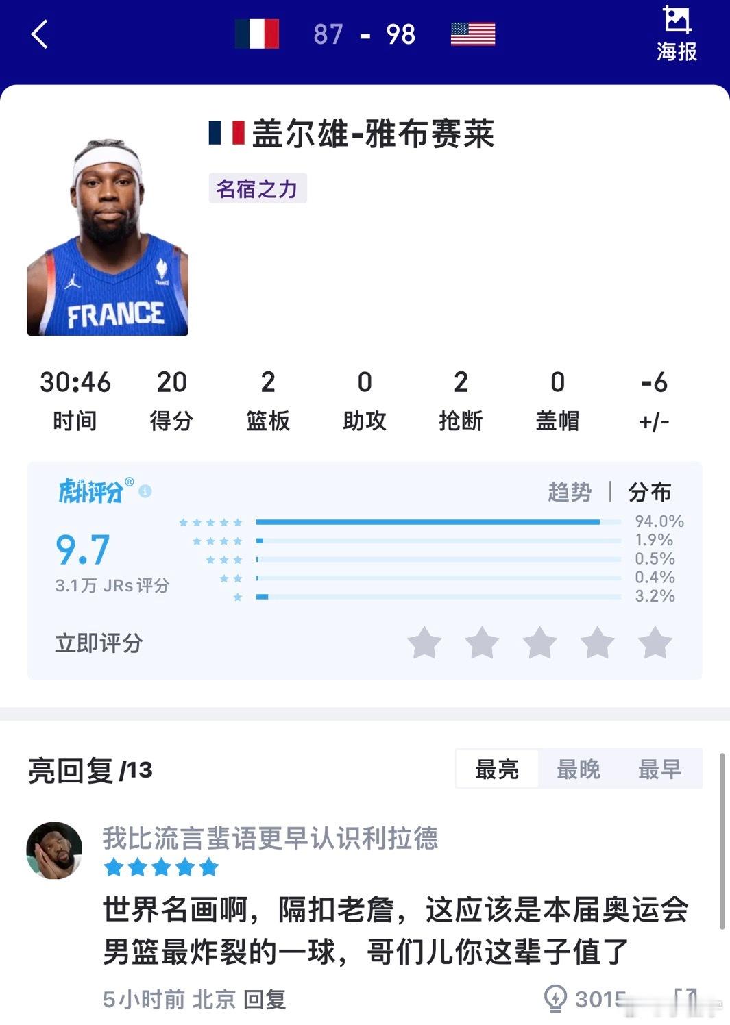 奥运会决赛的强度也不如CBA法国内线还是得靠我CBA名宿 ​​​
