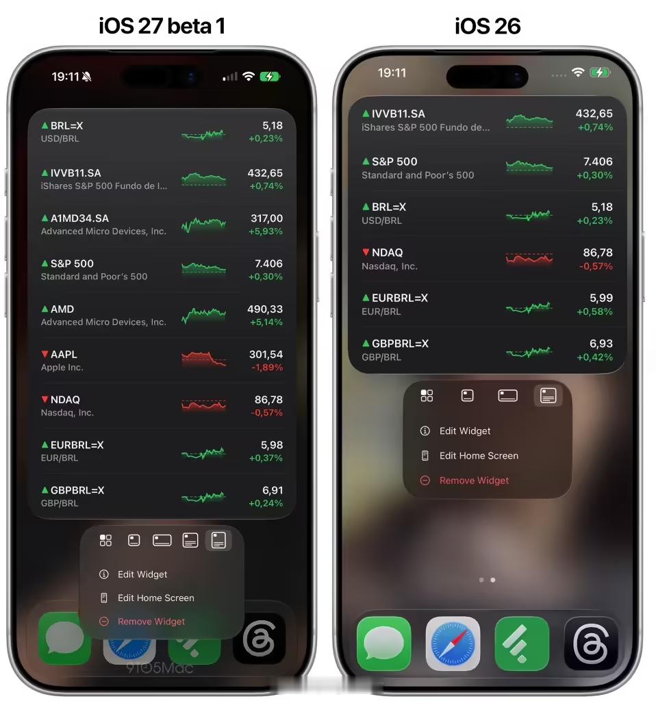 苹果从来不做无意义的 UI 改动，iOS 27 加了个超大号小组件，普通大号小组