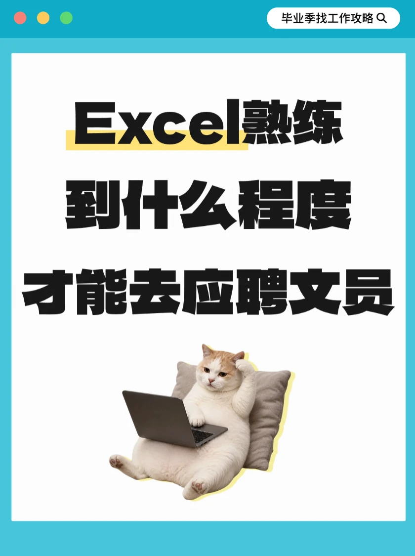 应聘文员，Excel 需要达到什么标准？