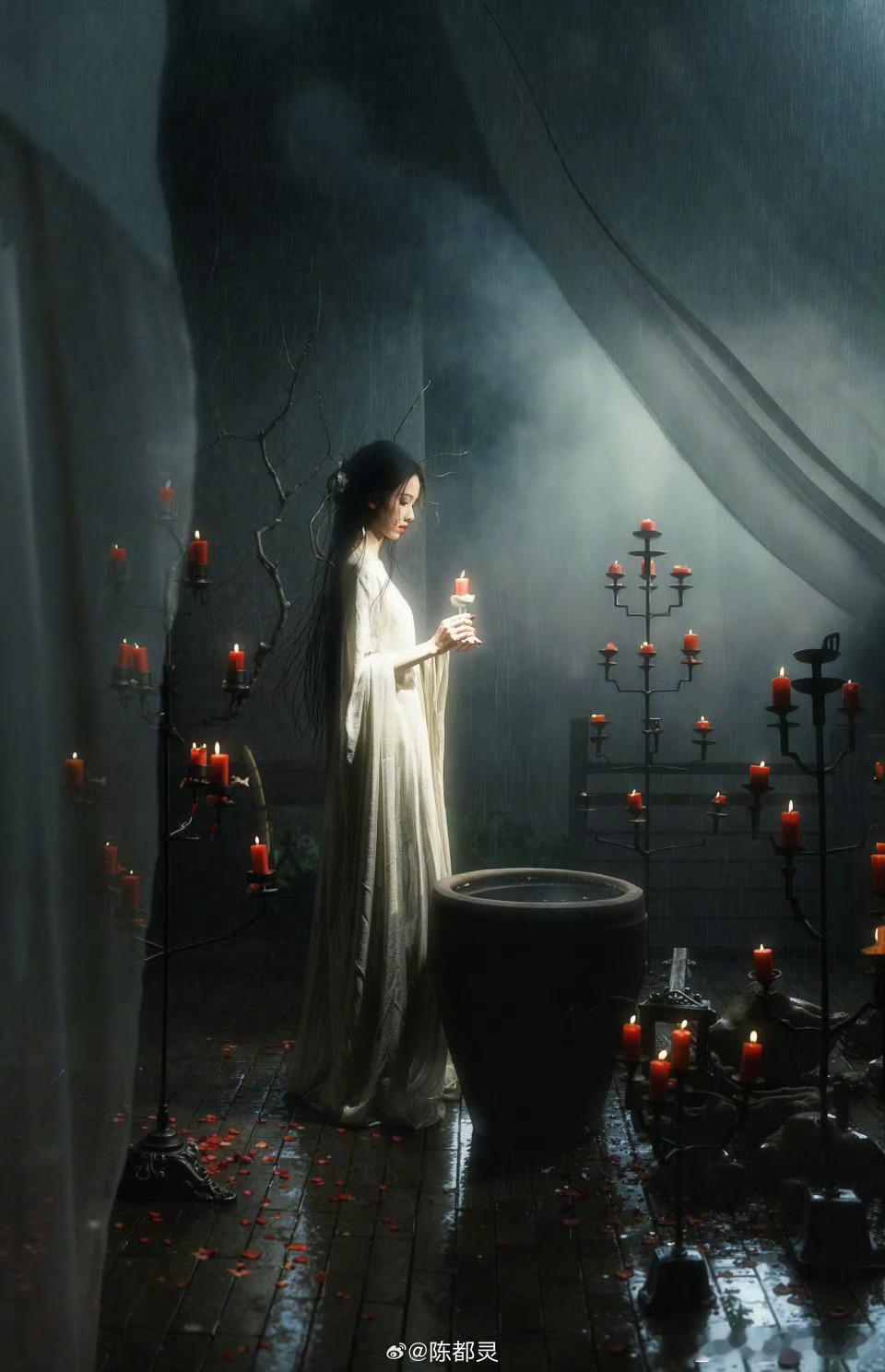 竟然才看到陈都灵这组物料图美s了啊啊啊啊…清纯小白花魅惑起来，真的媚s了 陈都灵