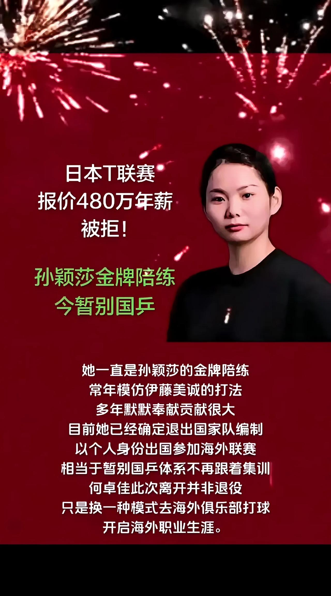 孙颖莎金牌陪练何卓佳