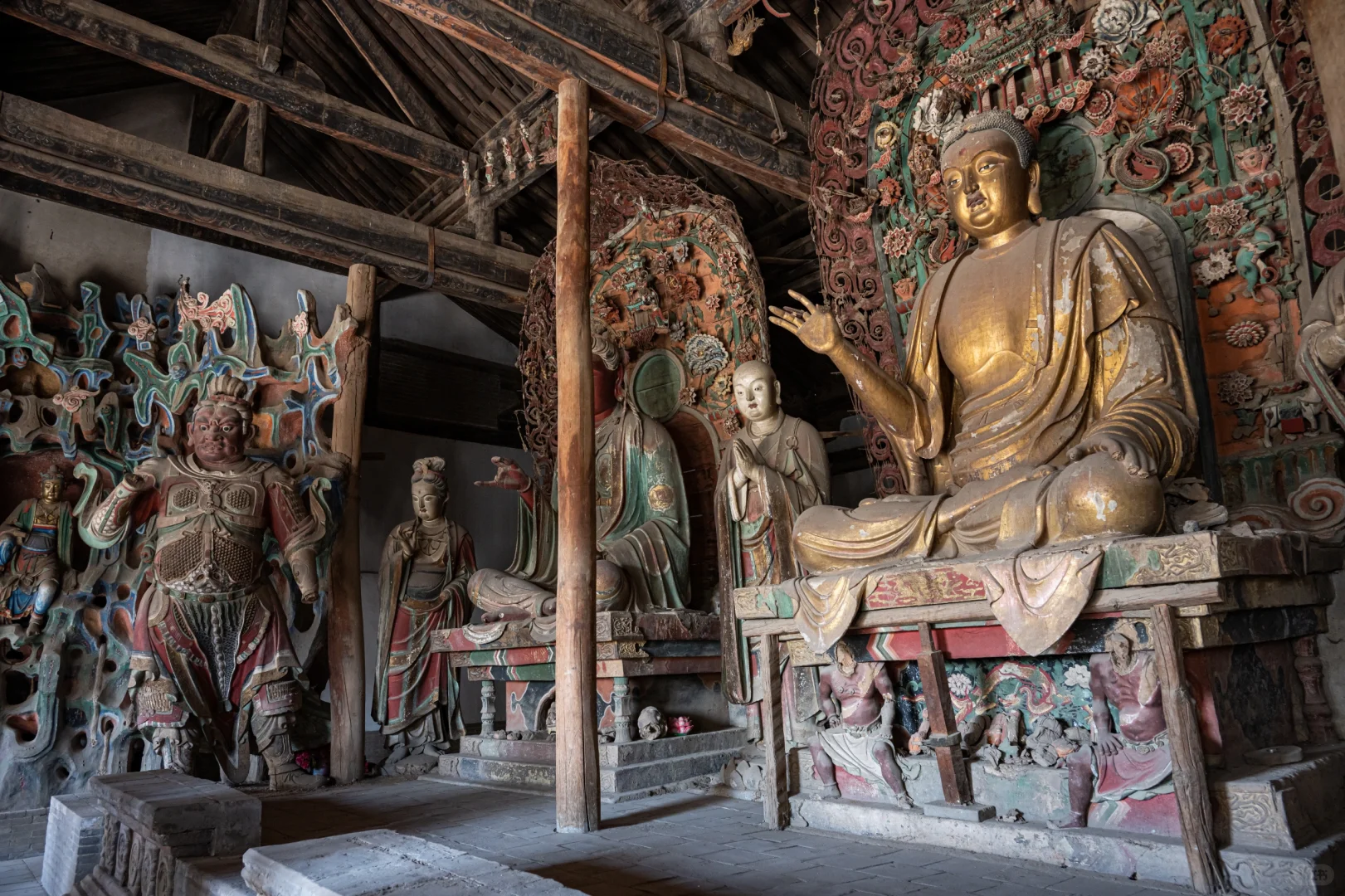 山西精美的宋金彩塑，免费+可以拍照