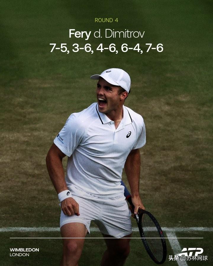 爆冷，来自本土外卡选手
🇬🇧费里7-5 3-6 4-6 6-4 7-6(7)