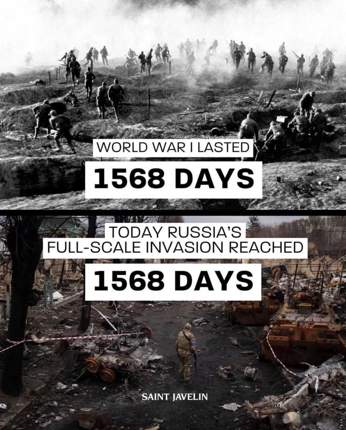 俄乌战争 2026年6月10日，俄乌战争打满1568天，追平了第一次世界大战持续