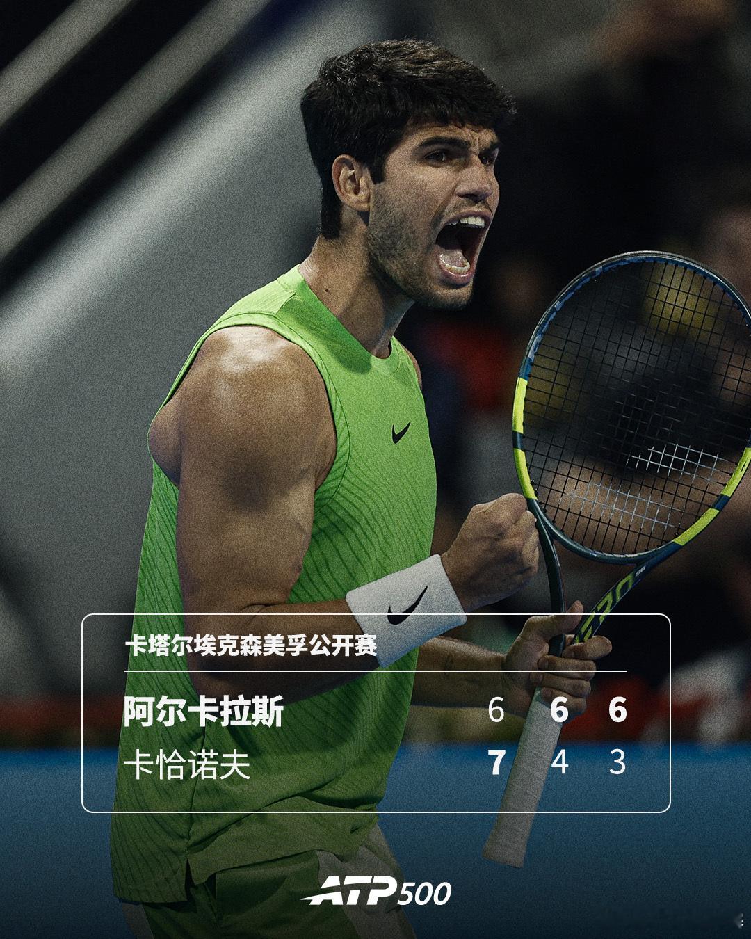 阿尔卡拉斯逆转过关🔥ATP500卡塔尔埃克森美孚公开赛1/4决赛，头号种子阿尔