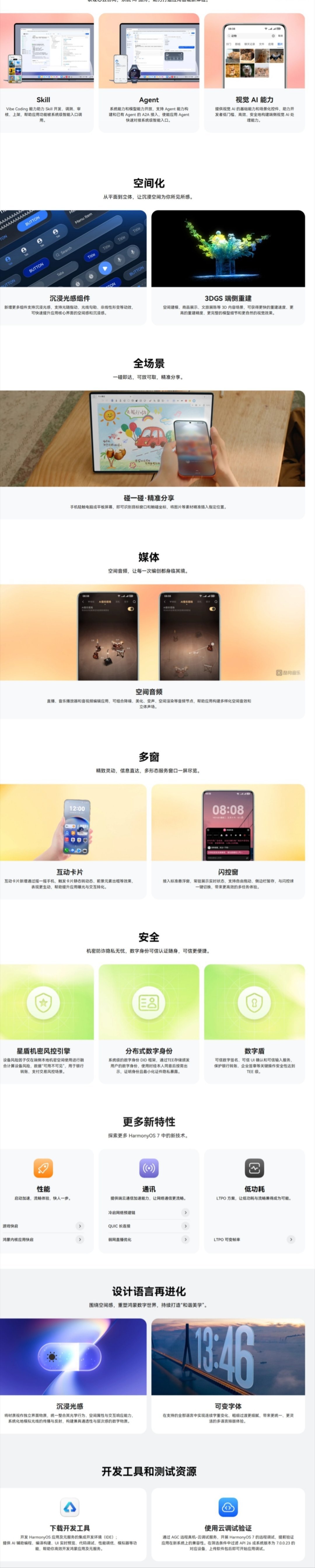 【华为官网发布鸿蒙 HarmonyOS 7 (API 26) 新能力一览：空间化
