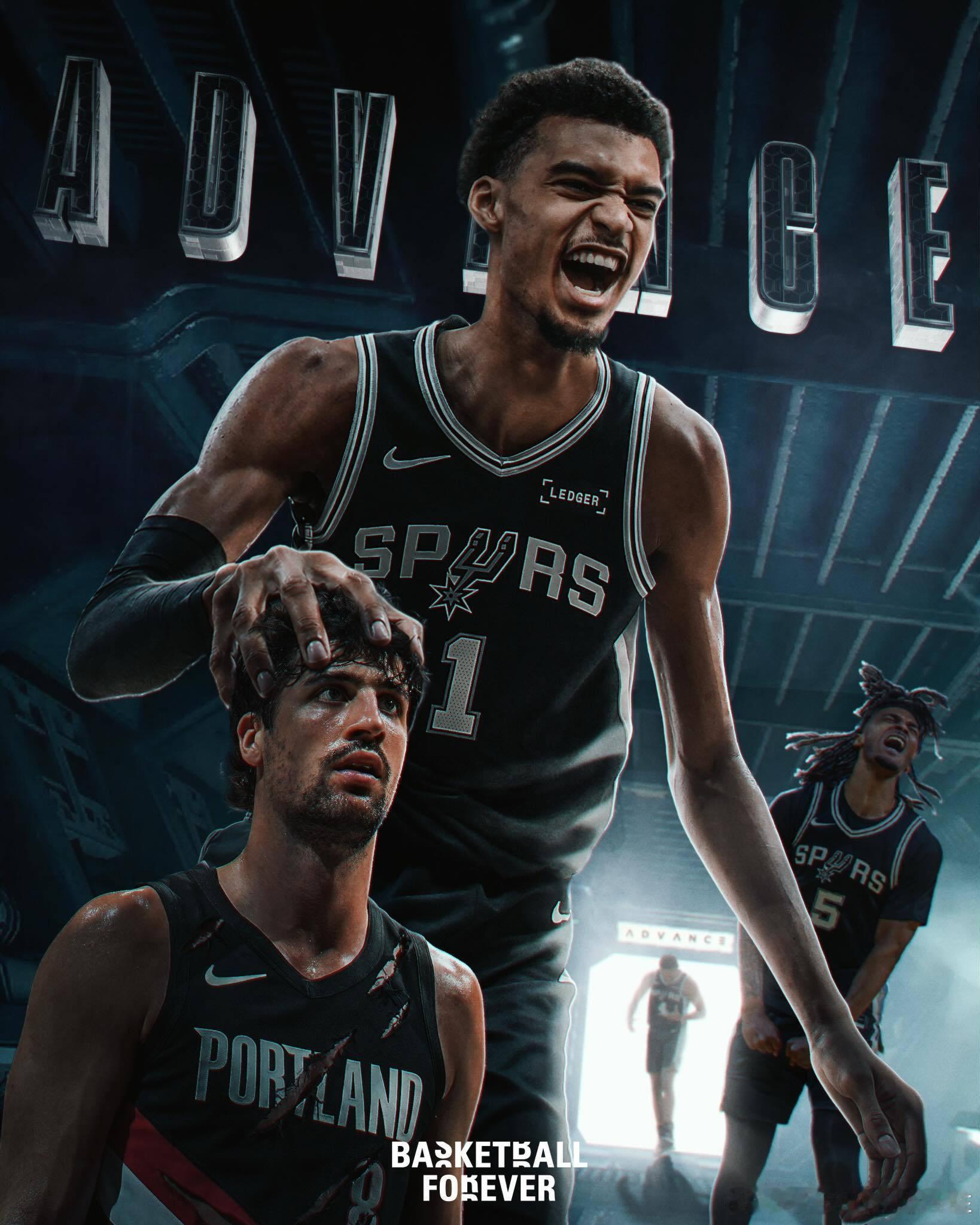 在今日结束的NBA季后赛首轮G5中，马刺主场以114-95大胜开拓者，总比分4-