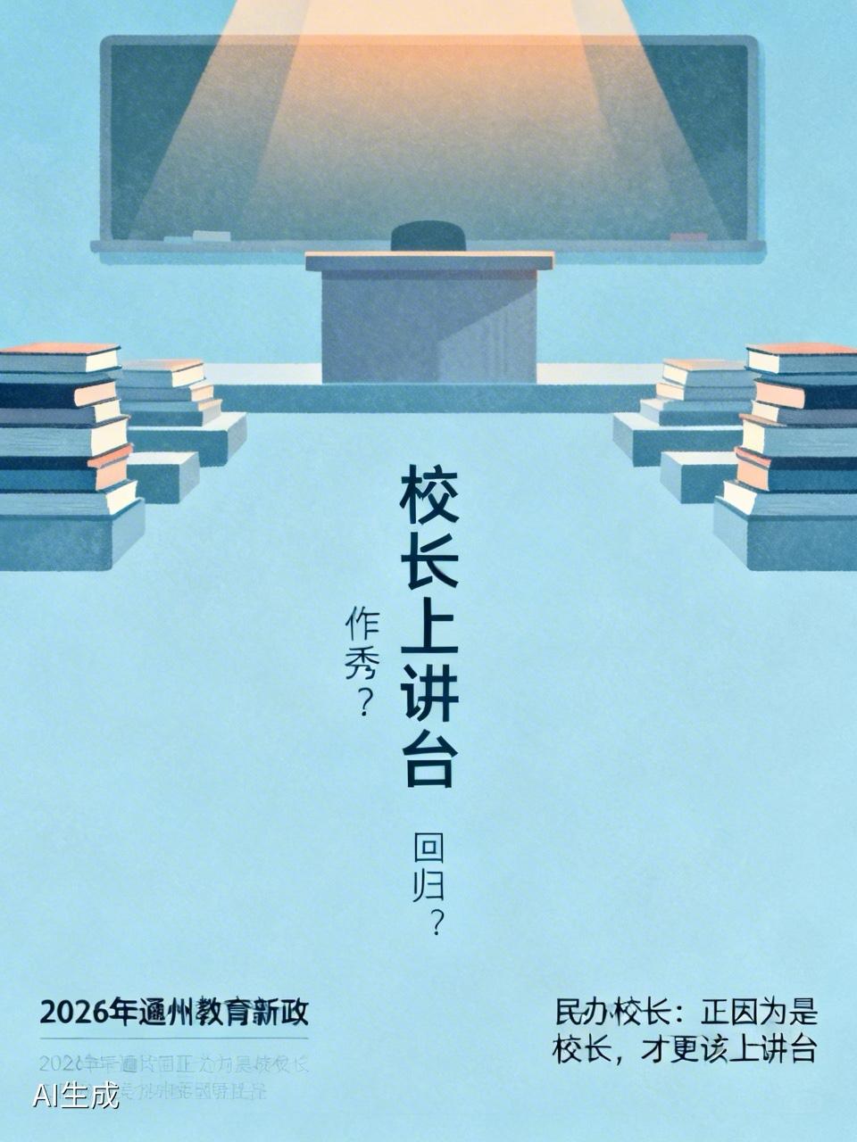 校长上讲台，是作秀，还是回归？
2026年刚开学，北京市通州教育界，发生了一件事