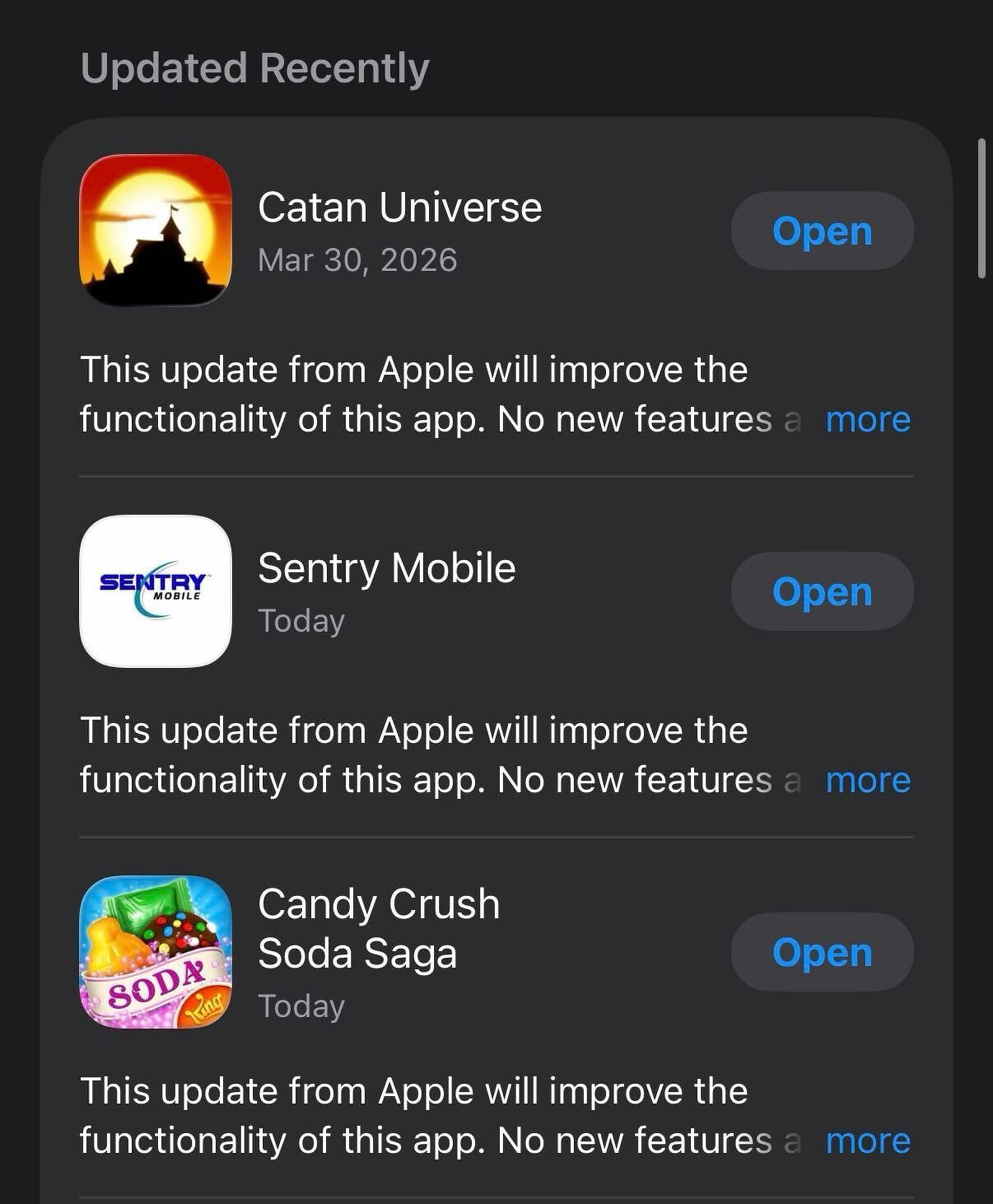 【App Store 中的部分 app 推送“来自 Apple”的更新】根据 A