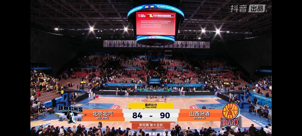 北京北汽主场84：90被山西汾酒逆转，令人颇感意外。国手云集，外援顶配的北京北汽