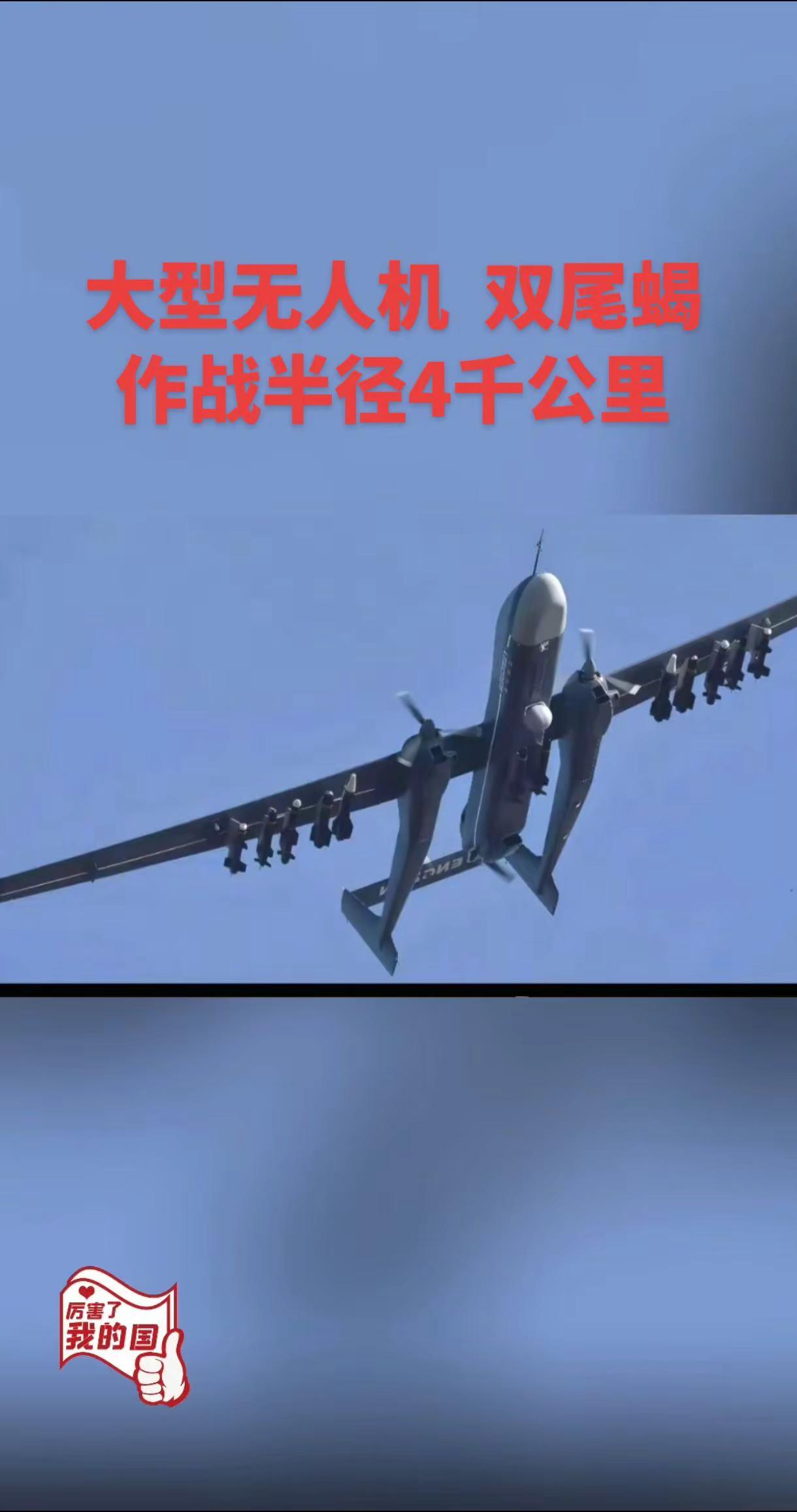 大型无人机双尾蝎作战半径4千公里。武器科普 核心战机 军事热点追踪 战机科普