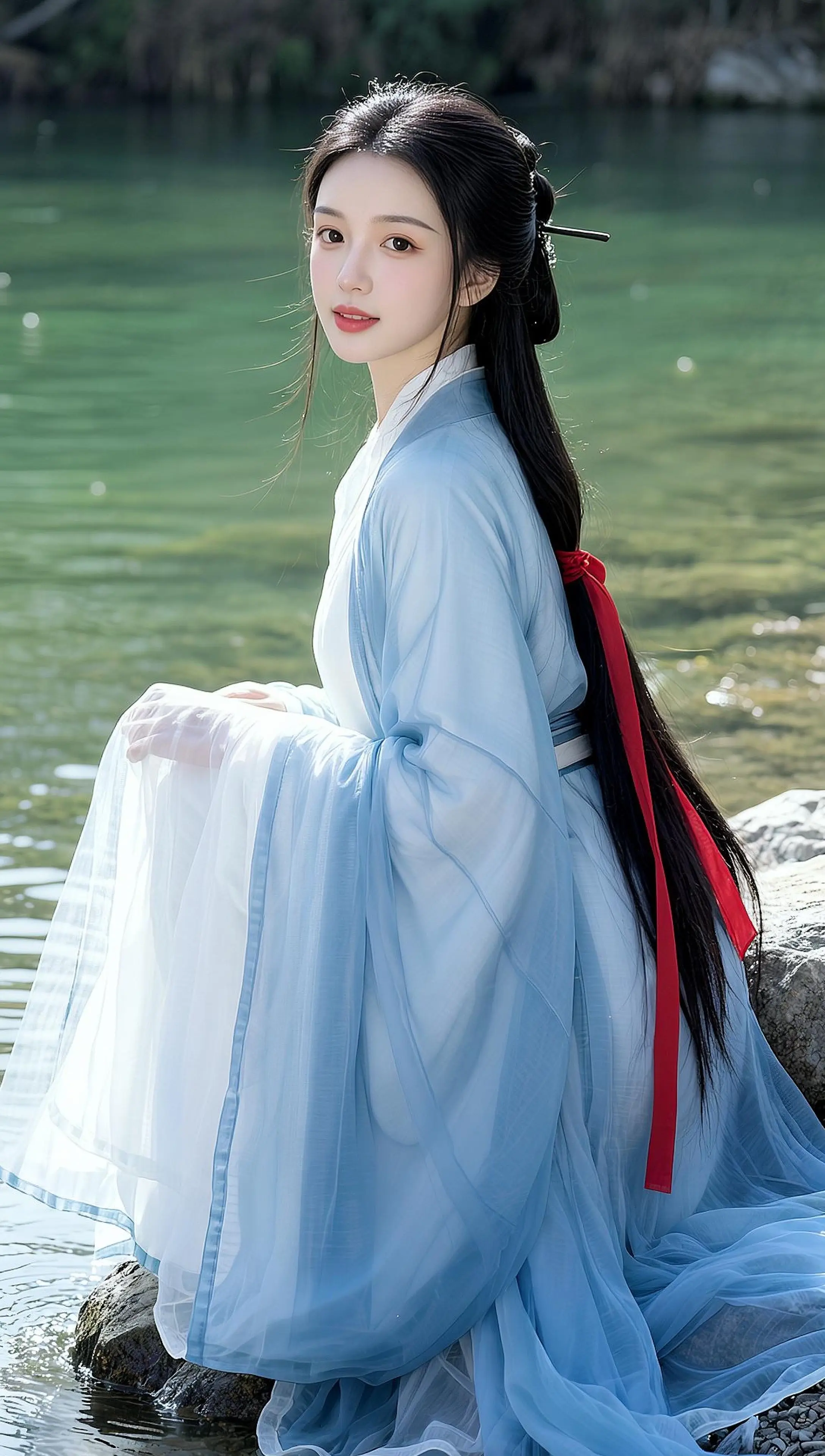 AI湖畔古装照 这写真也太美了